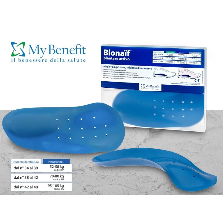 Semelles Bionaif My Benefit Active Couleur Bleu Petite Taille 2 Semelles