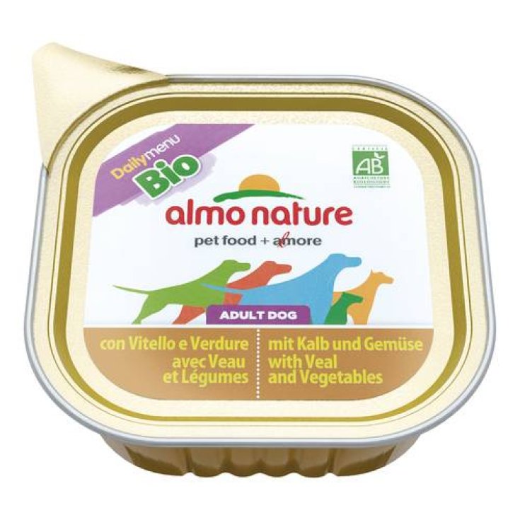 Almo Nature Daily Menu Bio Nourriture Pour Chien Au Veau Et Aux Légumes 100g