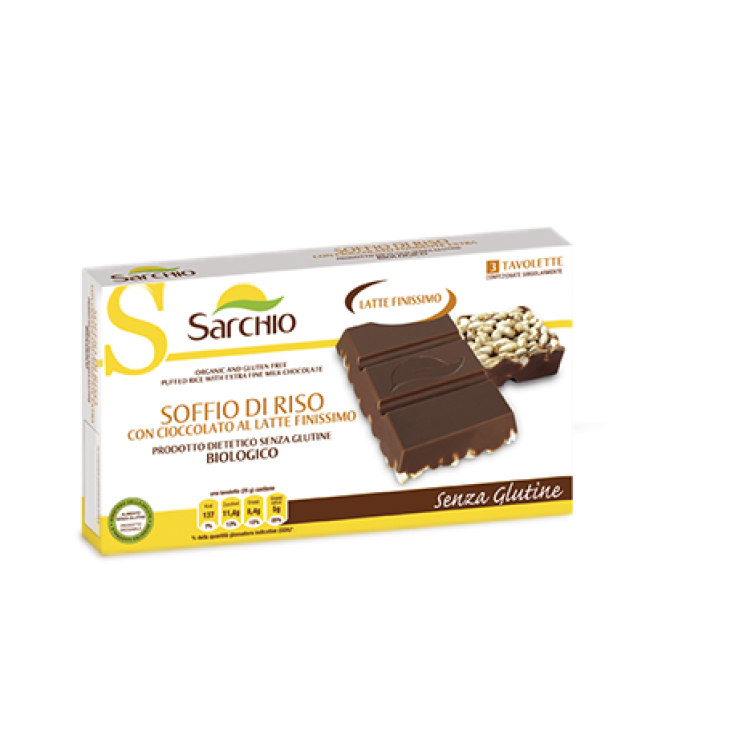 Sarchio Soffio Snack De Riz Au Chocolat Au Lait Fin Sans Gluten 75g