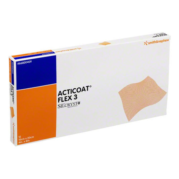 Smith & Nephew Acticoat Flex 3 Mesure 10x20cm 12 Pièces