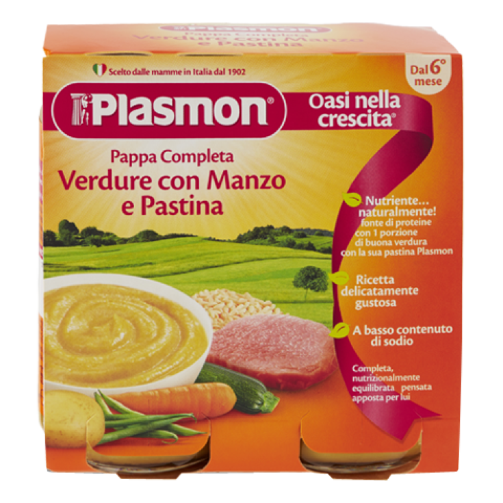 Plasmon Homogénéisé Complet Pappa Légumes Pastina Bœuf