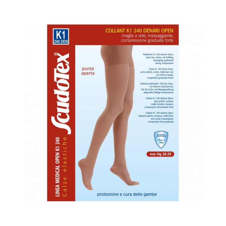 Scudotex Collant K1 240 Denari Bas Élastique Ouvert Avec Bout Ouvert 1 Pièce