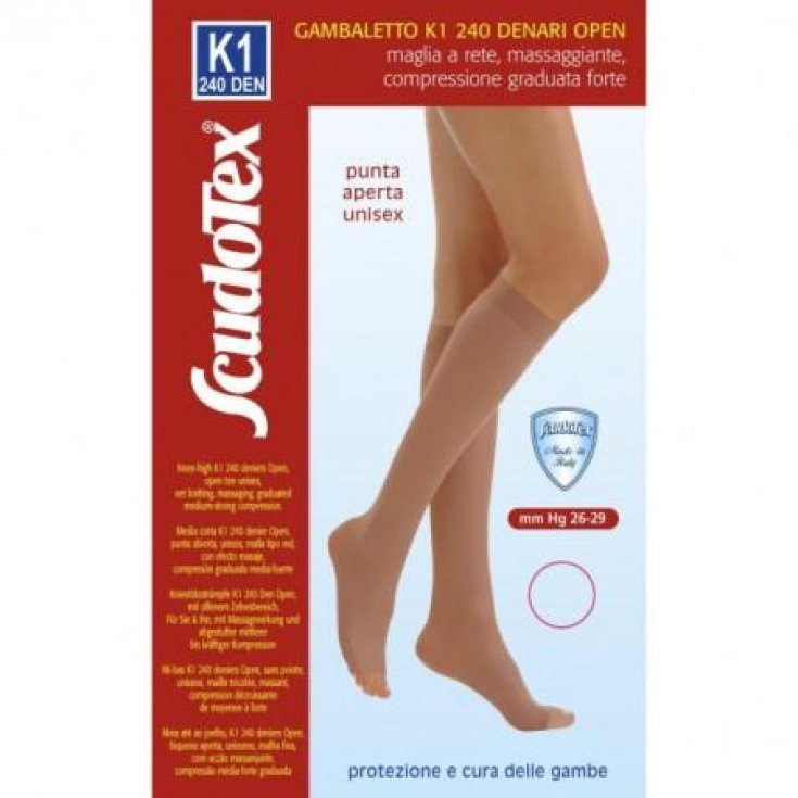 Scudotex Mi-bas Open Toe K1 240Den Daino Taille 4