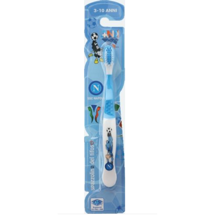 Napoli Fan Brosse à Dents 3-10 Ans Blanc Bleu Couleur