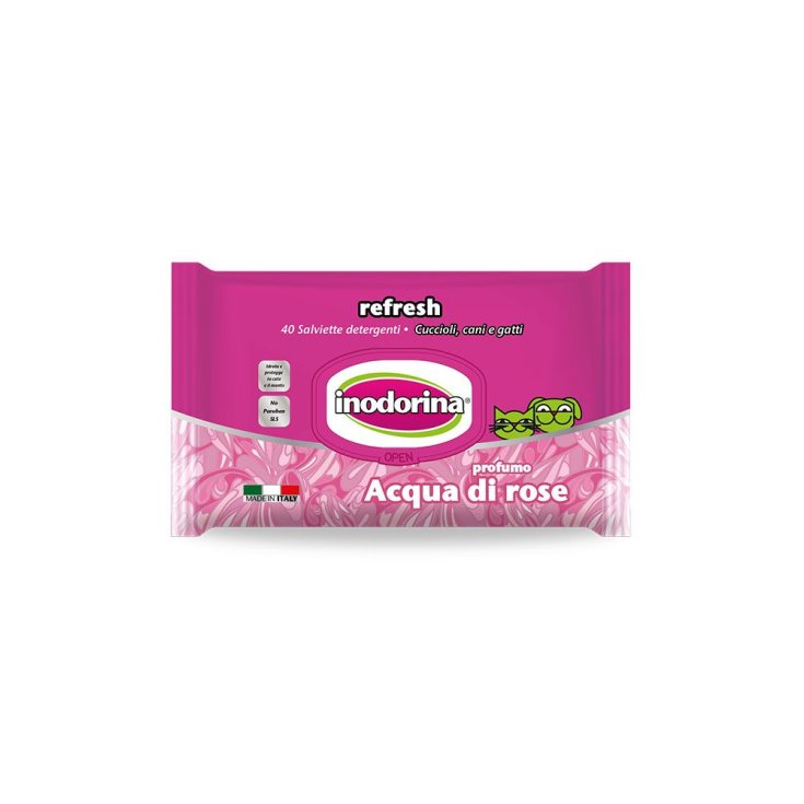 Pet Village Inodorina Pink Wipes 40 Lingettes Nettoyantes