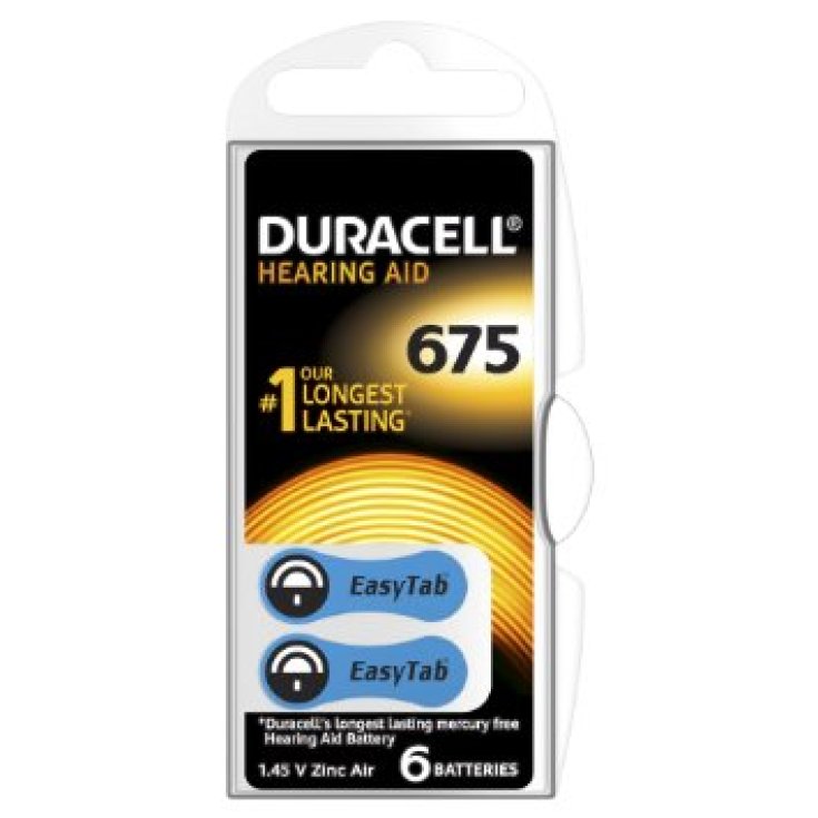 Duracell Hearing Aid Easy Tab 675 Piles pour appareils auditifs de couleur bleue