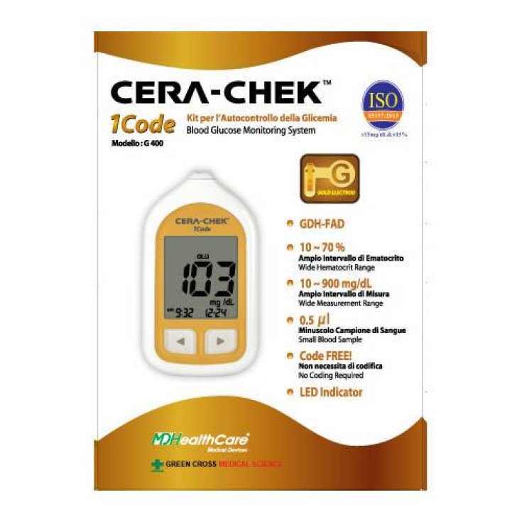 Cera-Chek 1 Code bandelettes réactives à la glycémie 25 pièces