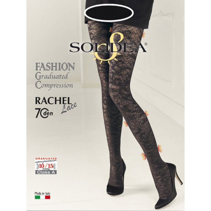 Solidea Collant Rachel 70 Dentelle Couleur Noir Taille 1-S