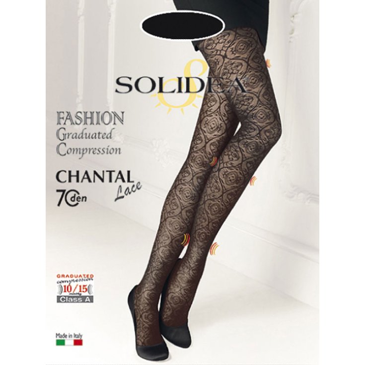 Solidea Collant Dentelle Chantal 70 Dentelle Couleur Noir Taille 1-S