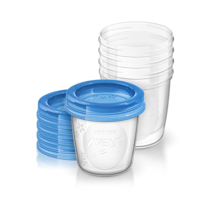 Philips Avent Philips Pots à Lait Maternel 5 Unités et Couvercles