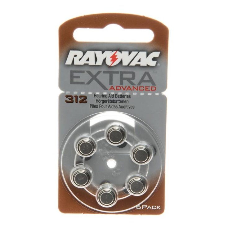 Rayovac Extra Advance Blister de piles zinc-air modèle 312 6 pièces