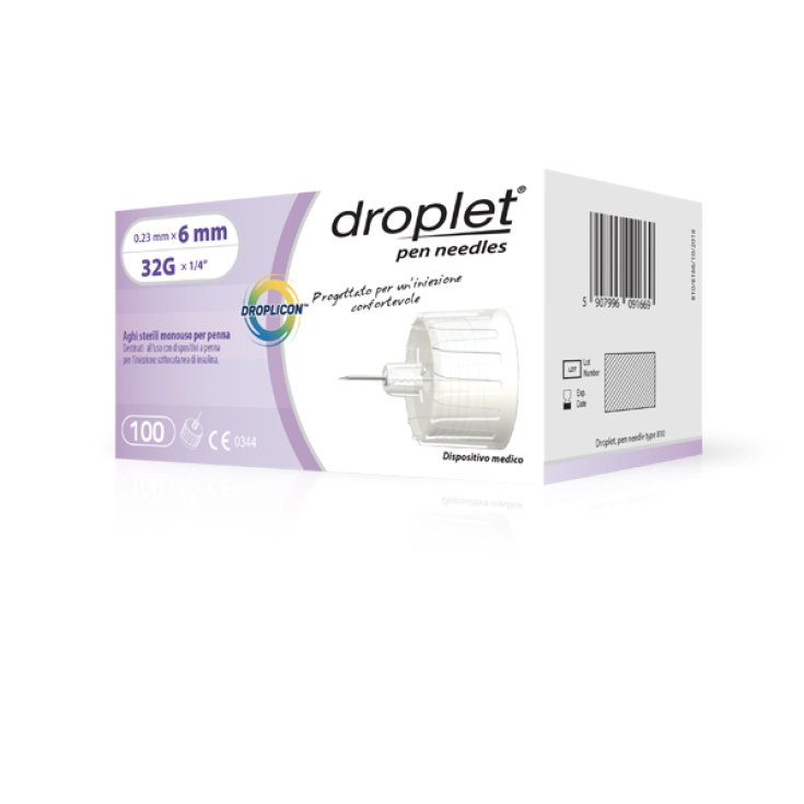 Aiguille à insuline Droplet® Aiguille stérile jetable Droplicon® pour stylo G32 6mm 100 pièces