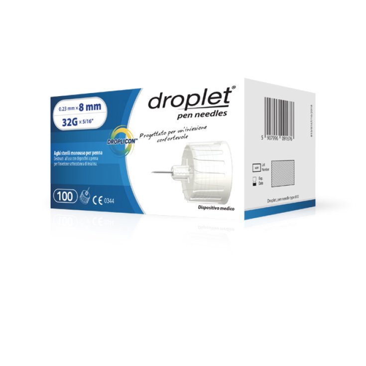 Aiguille à insuline Droplet® Aiguille stérile jetable Droplicon® pour stylo G32 8 mm 100 pièces