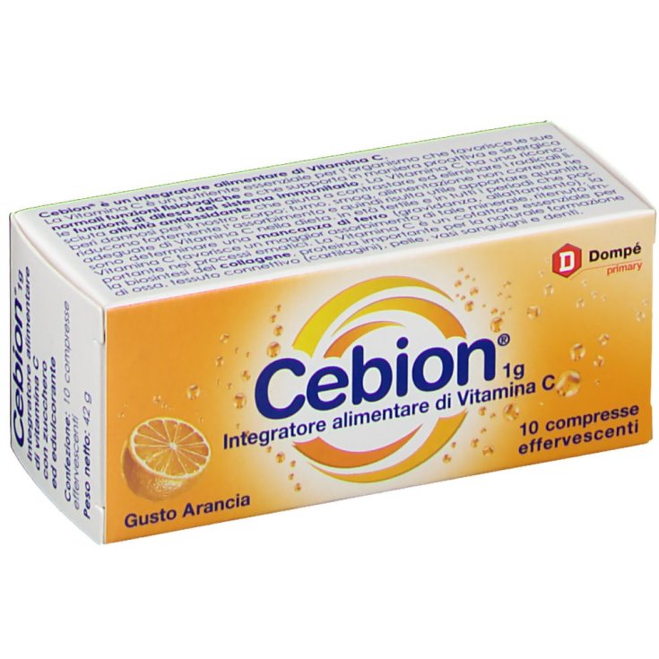 Bracco Cebion 1g Complément Alimentaire De Vitamine C Goût Orange 10 Comprimés Effervescents