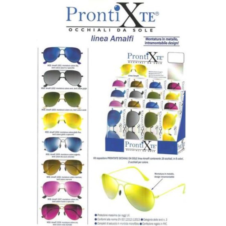 ProntiXte Amalfi Kit de lunettes de soleil 16 pièces assorties