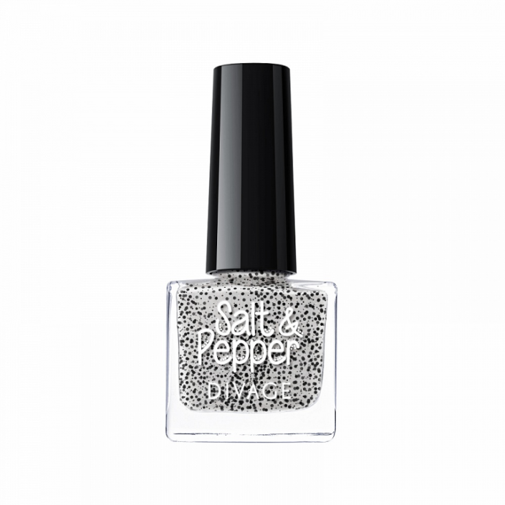 Divage Salt & Pepper Vernis à Ongles Effet Sel-Poivre 12 Gris Laiteux