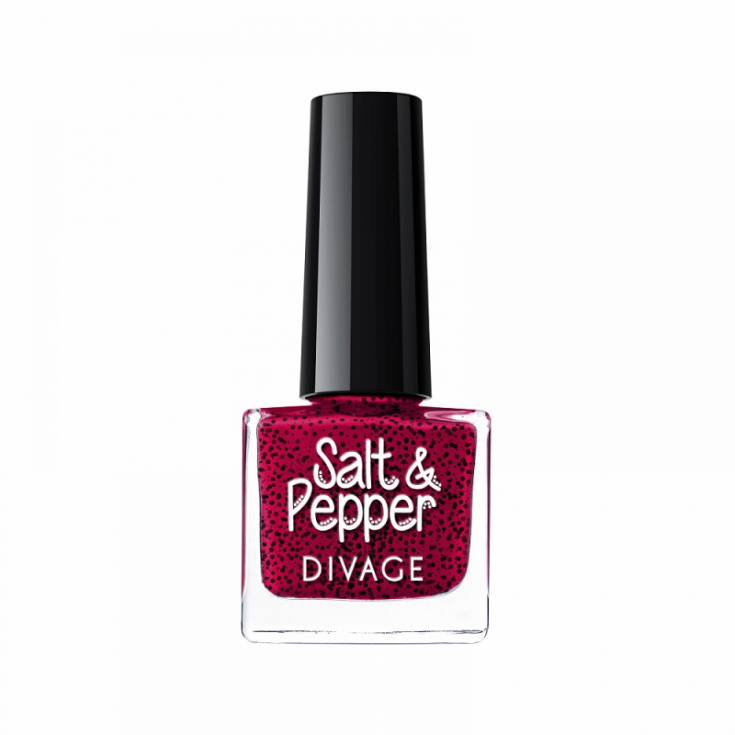 Divage Salt & Pepper Vernis à Ongles Effet Sel-Poivre 14 Rouge Amarante