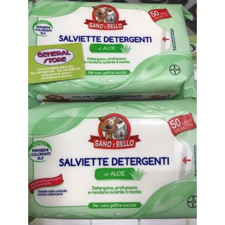 Sano E Bello Aloe Lingettes Nettoyantes 50 Pièces