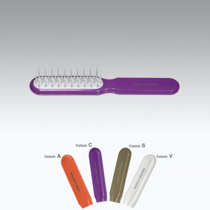 Brosse de tête Koh-I-Noor avec hérisson imprimé résistant au sèche-cheveux couleur violet COD 8114C