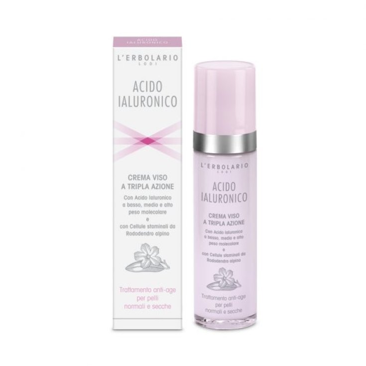 L'Erbolario Acide Hyaluronique Crème Visage Triple Action Peaux Normales et Sèches 50 ml