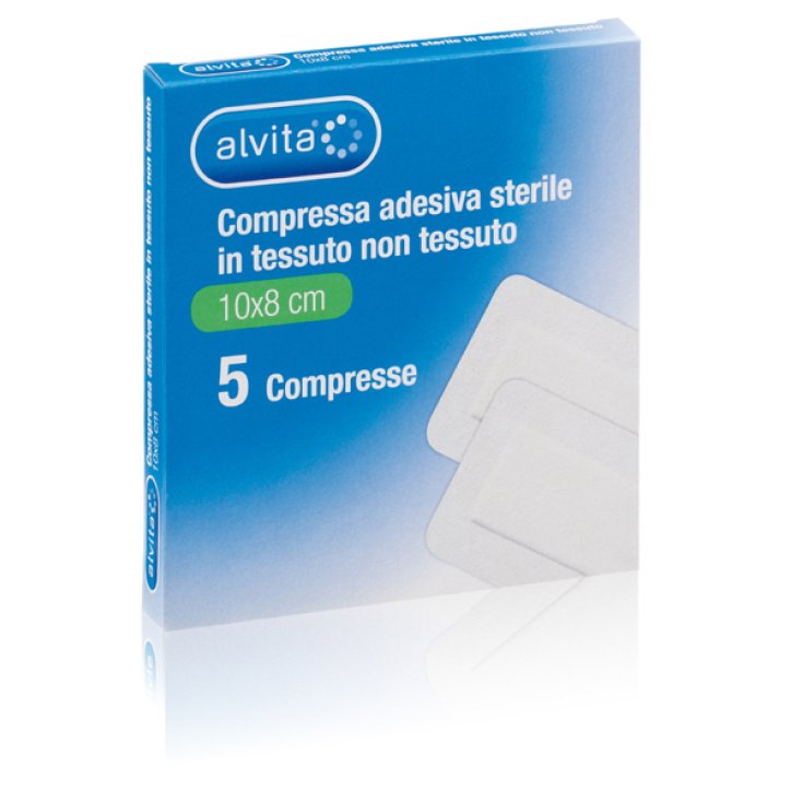 Alvita Compresses Adhésives Stériles Dimensions 10cmx8cm 5 Pièces