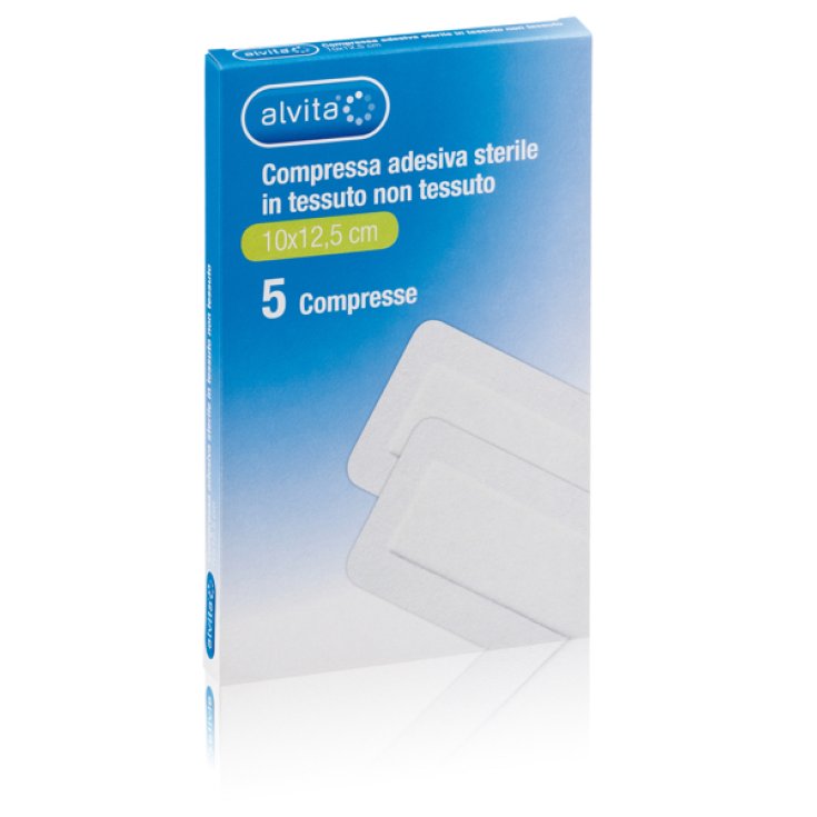 Alvita Compresse Adhésive Tissu Non Tissé 10x12,5cm 5 Pièces