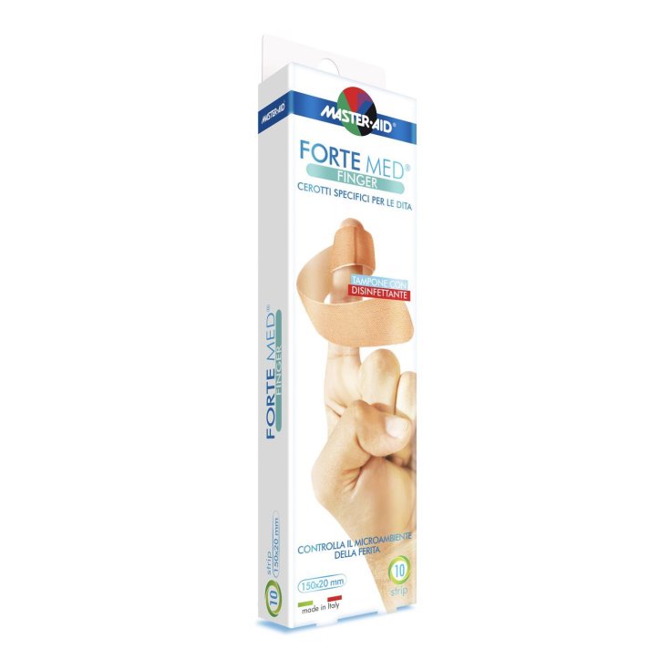 Master-Aid® Forte Med® Patchs Spécifiques Doigts Pour Doigts Écouvillon Avec Désinfectant Taille 150x20cm 10 Bandes