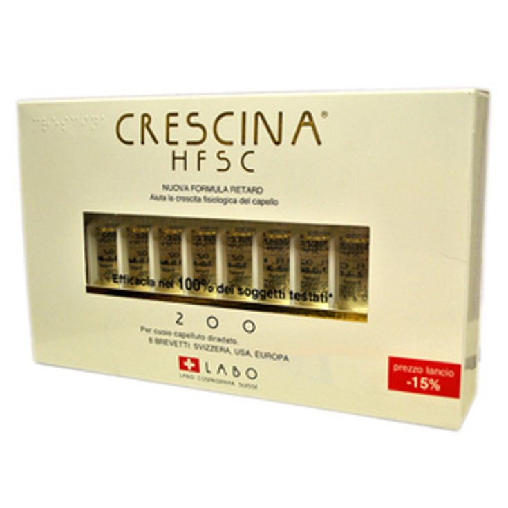 Labo Crescina HFSC Nouvelle Formule Retard 200 Man 10 Flacons