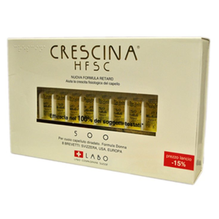 Labo Crescina HFSC Nouvelle Formule Retard 500 Femme 20 Ampoules