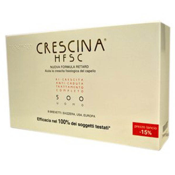 Labo Crescina HFSC Nouvelle Formule Retard 500 Homme Traitement Complet 20 + 20 Ampoules