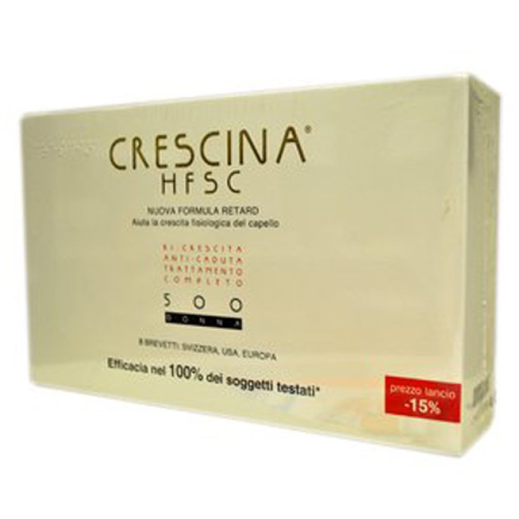 Labo Crescina HFSC Nouvelle Formule Retard 500 Femme Traitement Complet 20 + 20 Ampoules