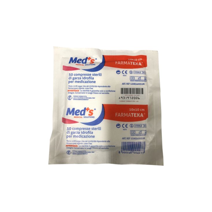 Med's Farmatexa Comprimés de Gaze Stérile 12/8 10x10cm 50 Pièces