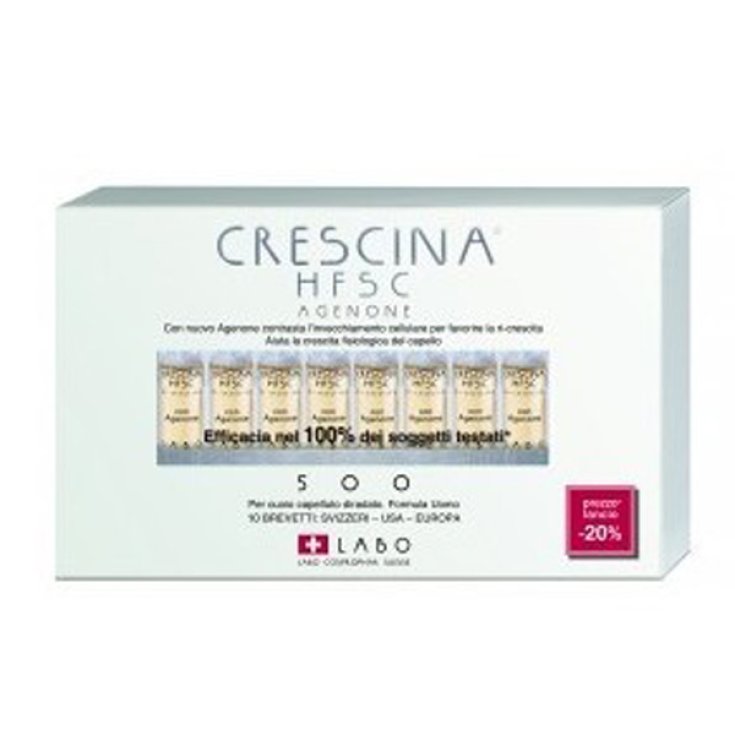 Labo Crescina HFSC Avec Agenone Dosage 500 Homme Taille 10 Ampoules