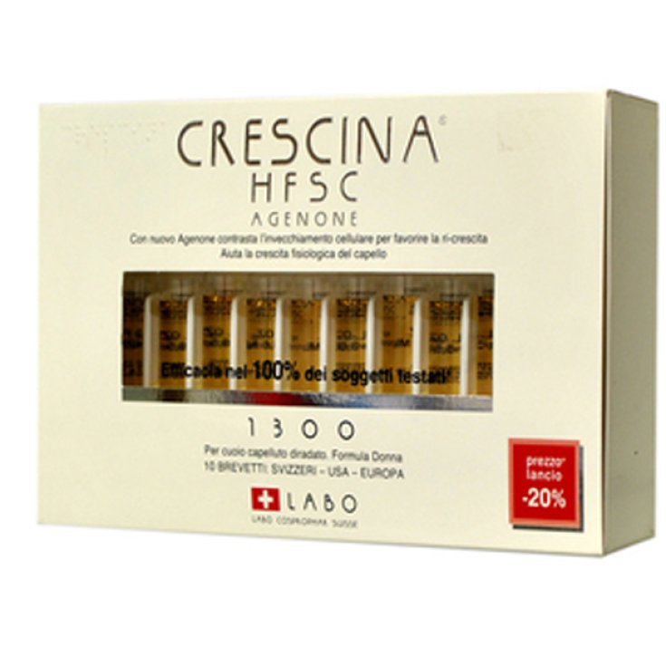 Labo Crescina HFSC Avec Agenone Dosage 1300 Femme Taille 20 Ampoules