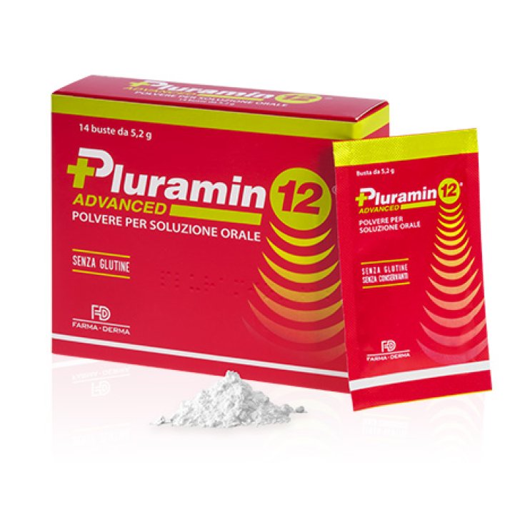 Farma-Derma Pluramin 12® Advanced Poudre Pour Solution Buvable Complément Alimentaire 14 Sachets De 5,2g