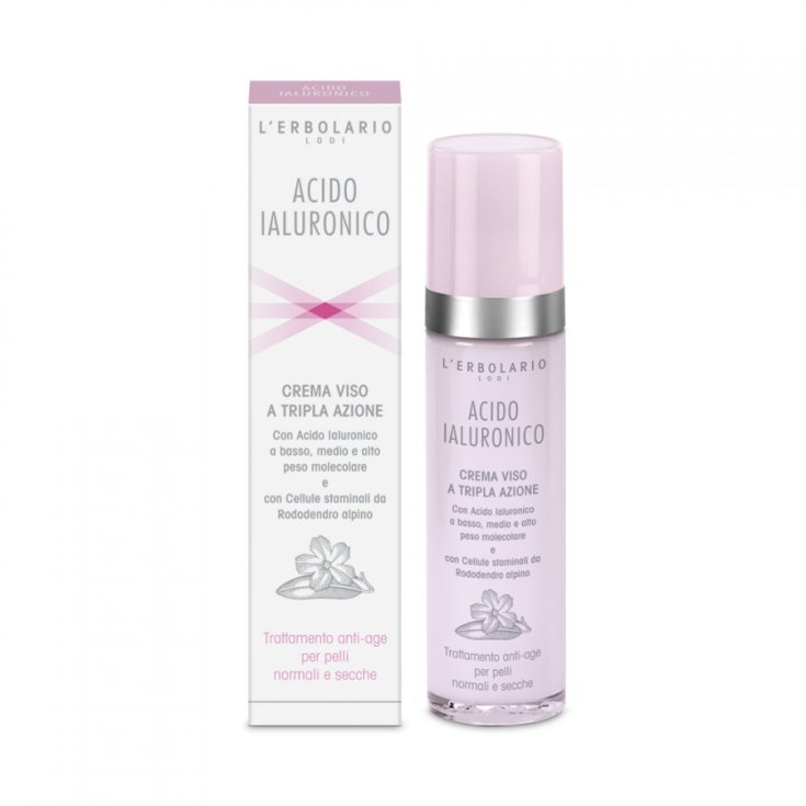 L'Erbolario Acide Hyaluronique Crème Visage Triple Action Peaux Normales et Sèches 50 ml