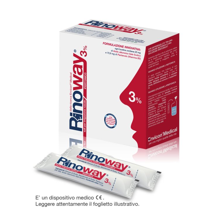Envicon Medical Rinoway® 3% de sels pour l'irrigation nasale Sachets hypertoniques