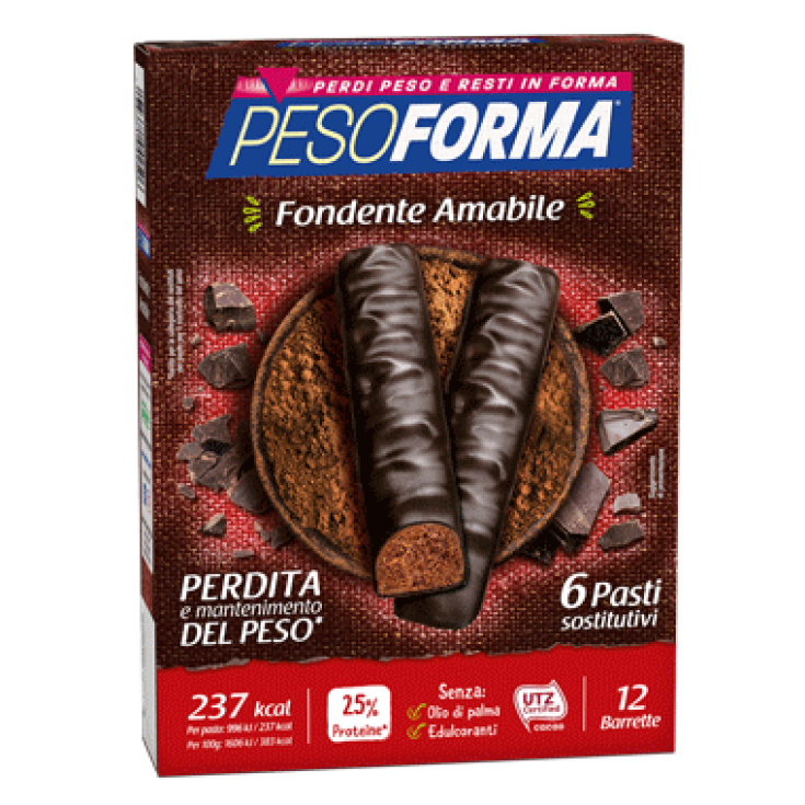 Pesoforma Barres Substitut de Repas Chocolat Noir Amabile 12 Barres