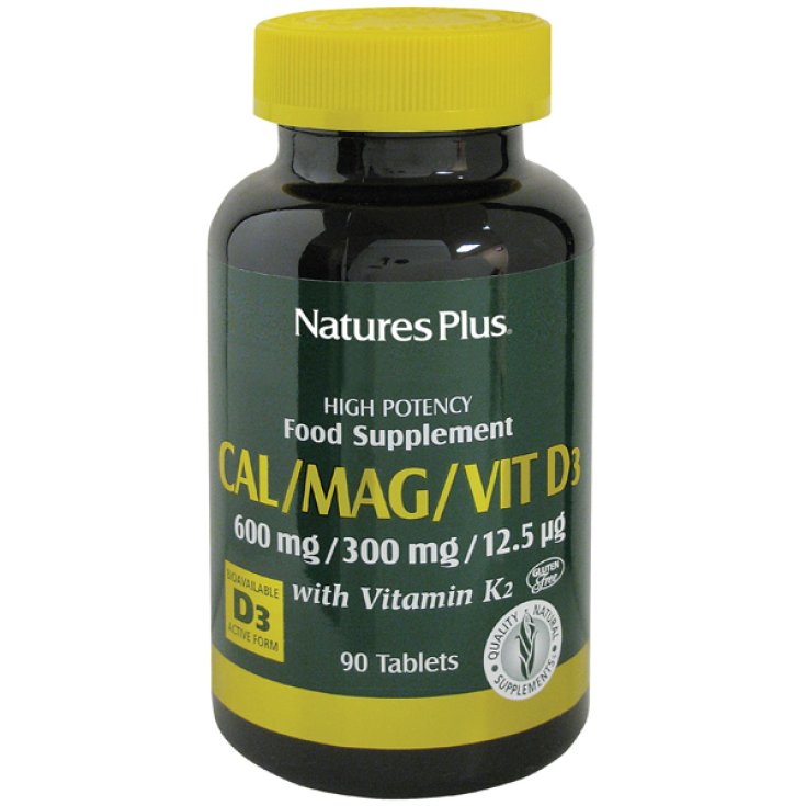 Natures Plus Cal/Mag/VitD3 Complément Alimentaire 90 Comprimés