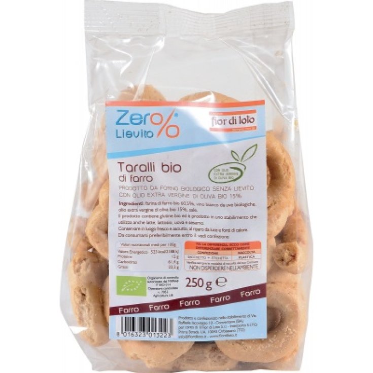 Fior di Loto Taralli Farro à l'huile d'olive extra vierge biologique 250g