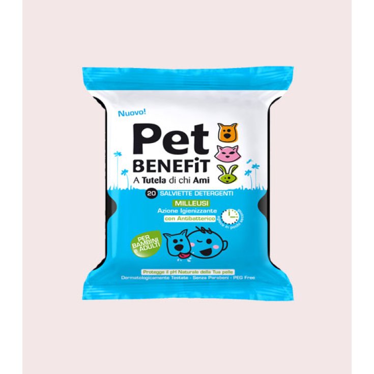 Pet Benefit Lingettes nettoyantes multi-usages avec antibactérien 20 pièces