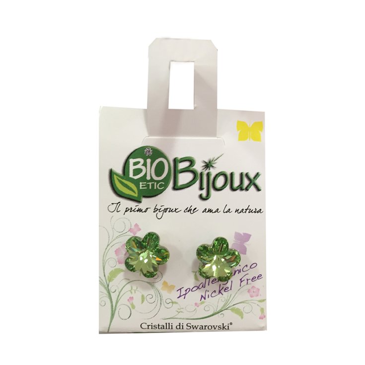 Bioetic Bijoux Boucle d'Oreille Fleur 10mm Péridot