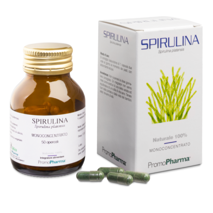 PromoPharma Spiruline Monoconcentrato Complément Alimentaire Sans Gluten 50 Gélules