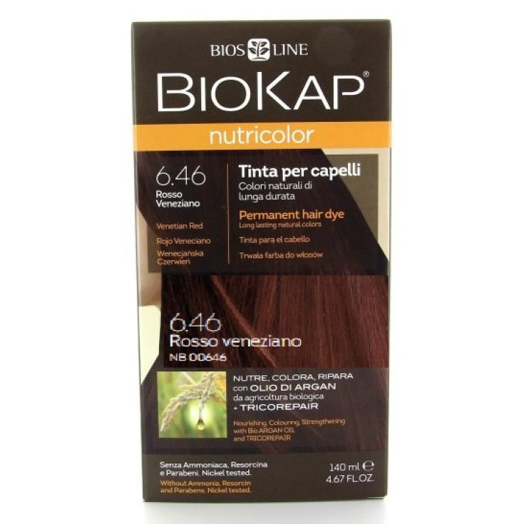 BiosLine Biokap Nutricolor Teinture pour cheveux délicats Couleur 6.46 New Venetian Red