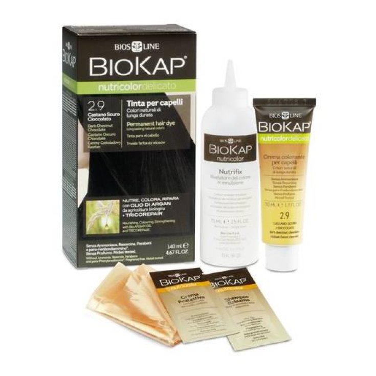 BiosLine Biokap Nutricolor Teinture pour cheveux délicats Couleur 2,9 Brun chocolat foncé