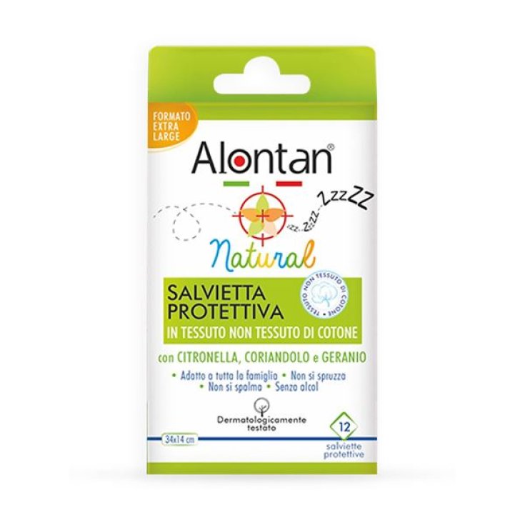 Alontan® Lingettes Protectrices Naturelles A La Citronnelle Coriandre Et Géranium 12 Pièces