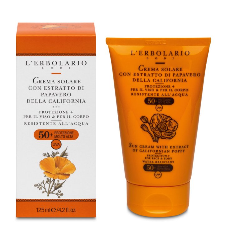 L'Erbolario Crème Solaire Extraits de Coquelicot Spf50+ 125ml