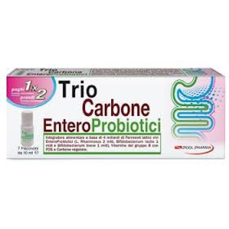 Pool Pharma Triocarbone Enteroprobiotiques Complément Alimentaire 7 Ampoules x10 ml