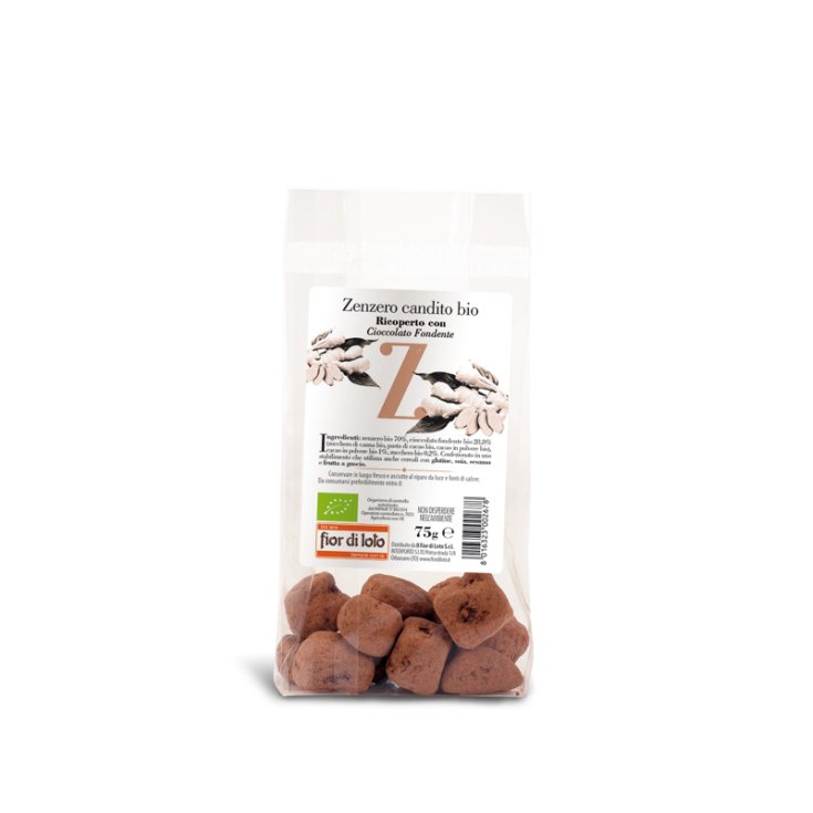 Il Fior Di Loto Gingembre Confit Enrobé De Chocolat Noir Bio 75g