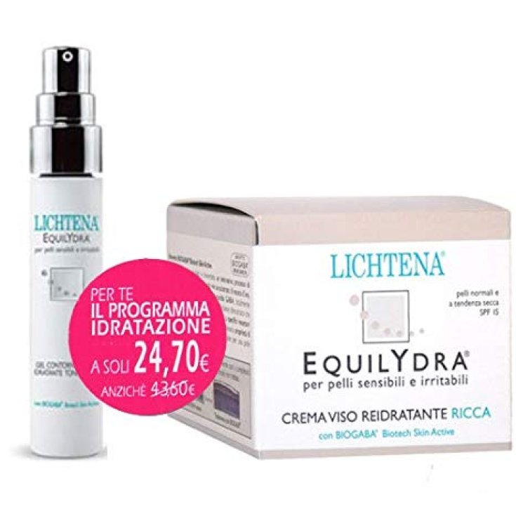 Lichtena Equilydra Crème Visage Réhydratante Riche + Gel Contour des Yeux